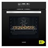 KB-ELEMENTS Einbaubackofen 60 CM, Airfryer Funktion, 15 x Funktionen, Full Touch Display, AQUA CLEAN, 3 Fach Verglasung, 2 x Teleskopauszug, EEK A+