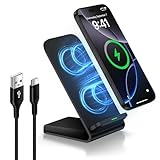 Google Pixel Wireless Charger Stand, 15W Schnelles Kabelloses Ladegerät Handy Ständer, Induktive Ladestation Wireless Charger für Google Pixel 9 Pro/8/7/6/5/Samsung Galaxy S25+/S24 FE/S23/S22/S21/S20