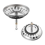 Dreamil Spülbecken Siebkörbchen 82mm Edelstahl Abflusssieb mit Höhenverstellbar Küchenspüle Spüle Zubehör für Ersatz Originaldichtung für Küchenspüle