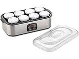 Rosenstein & Söhne Joghurt Zubereiter: Joghurt-Maker, Timer & Temperatur-Einstellung, 8 Gläser à 180 ml, 25 W (Joghurtmacher, Joghurt-Automat, Yoghurt)