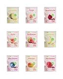 BUAH® Gefriergetrocknete Früchte Probierset | Perfekter Snack aus Fruchtchips | Süßigkeiten Alternative ohne Zuckerzusatz, Toppings für Porridge | Vegan Glutenfrei | 9er Pack Fruchtmix
