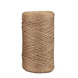 300 m Jute-Schnur aus Naturfasern zum Basteln, dickes Juteseil, Verpackungsschnur, DIY-Kunst, Heimgartendekoration, Geschenkverpackung, Katzenkratzbaum (Beige, 3 mm)
