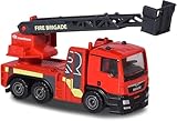 Majorette SOS MAN TGS Rosenbauer Feuerwehr, Feuerwehrauto, Spielzeugauto, Freilauf, zu öffnende und/oder bewegliche Teile, 7,5 cm, rot, für Kinder ab 3 Jahren