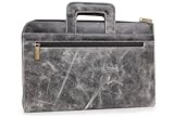 Bucklestone - Herren A4 Leder Notizbuchtasche - Schreibmappe - Konferenzmappe mit Einziehbaren Griffen – Westminster - Schwarz - Geschenkbox