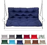 Wasserdichtes Hollywoodschaukelkissen mit Rückenlehne, verdickt, 2- und 3-Sitzer-Ersatz für Gartenmöbel, ideal für Terrasse, Hinterhof und Garten (#10, 150 x 100 cm)