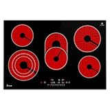 KKT KOLBE | Glaskeramik Kochfeld 80 cm | Autark | 8,7 kW | 5 Zonen | 9 Stufen | Bräterzone | Dreifachzone | Rahmenlos | Timer | Restwärmeanzeige | Slim-Designrahmen | CH7705AL