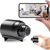 Kryolithm HD Mini Kamera mit Nachtsicht, Kabellose WLAN Überwachungskamera mit Nachtsicht & Live-Übertragung aufs Handy - Magnetische Mini-Cam für Auto, Haus, Büro