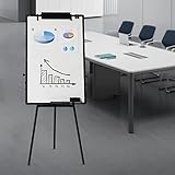 Magnetische Whiteboard Flipchart Ständer, Mobiles Magnettafel mit Stativ Höhenverstellbar, Inkl.Magnete, Radiergummi, Stift, 61 x 91 cm