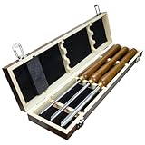 DEEFIINE Drechseleisen Set, HSS Drechselmesser im Holzkoffer, Drechselwerkzeug für Holz, 3/8-Zoll, 1/2-Zoll und 5/8-Zoll Meißel für Holzdrehen