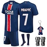 Czzovos Fußballtrikot Set für Kinder, Nr.7 Fußball Trikot Herren Fussball, Fußballtrikot mit Socken und Knieschützer im Set