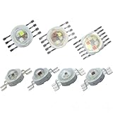 Vrabocry 10pcs High Power LED Chip RGB RGBWW RGBWW RGBWY RGBWYV 3W 9W 12W 15W 18W LED Bühnenlampe Formlicht Bunte Lichtquelle (4pin 9w Rgb 3in1)