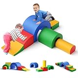 Lischwert Kinder Schaumstoff bausteine 6 Grossbausteine Schaumstoffbausteine Bauklötze Riesenbausteine Schloss-Set, Mehrfarbig (C-Mehrfarbig)
