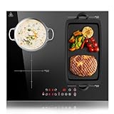 KICHPOWER Induktionskochfeld 4 Zonen mit 1 flexzonen, Einbau Induktionskochfeld 60 cm, Induktion Herdplatte Kochfeld, mit Boost-Funktion, Touch Control, 6000W, 9 Leistungsstufen, 1-99 Min Timer