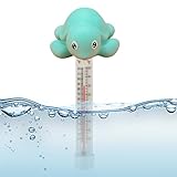 yybng Wassertemperatursensor,Schwimmendes Karikatur Tier Thermometer Mit Leine - Wassertemperatur Zubehör Für Schwimmbad Spa Dusche Hot Spring Fischbecken