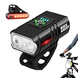 Fahrradlicht und Rücklicht Set, USB Wiederaufladbare Fahrradlampe | USB Wiederaufladbare 1000LM Fahrradlampe & Rücklicht | Reitzubehör, Batteriebetriebene Fahrradlampe für Rennrad e