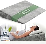Keilkissen für Bett und Couch, Matratzenkeil, Reflux Kissen [mit 2 Liegezonen], Lesekissen zur Schlaferhöhung Rückenkissen als Bettkopfteil, Betterhöher, Rückenstützkissen, Beinkissen oder Venenkissen
