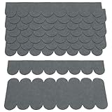 VEGCOO 53 Stück Dachpappe, Dachschindeln Für Gartenhaus, Mini Dachschindeln Für Vogelhaus, Für Vogelnester,Kaninchenkäfige, Insektenhotels,Hundehütte (Grau)