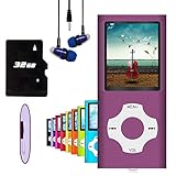 Hotechs MP3-Player/MP4-Player, MP3-Player mit 32 GB Speicherkarte, schlankes Design, digitales LCD-Display, 4,6 cm (1,8 Zoll) Display, FM-Radio (Lila)