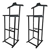 HAC24 2x Kleiderbutler Schwarz 102 x 47 x 36 cm Holz Kleiderständer Herrendiener Kleiderstange Kleiderablage