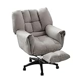 Ergonomischer Schreibtischstuhl für Zuhause, Büro, mit neigbarer Rückenlehne, höhenverstellbar, Fußstütze, Drehsessel für Schlafzimmer, Schminktisch, Studium, bequemer Computer-Arbeitsstuhl