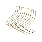 KDOQ Buchstützen mit 10 Fächern, Ablagefach, Buchstütze, nordisches Schmiedeeisen, Organizer für Zuhause, Büro, Dekoration, Buchstützen (Farbe: Gold)