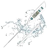 BOMATA Wasserdichtes IPX7 Thermometer, geeignet für Wasser, Flüssigkeiten,Kerzen und Kochen.Sofort ablesbares Lebensmittelthermometer mit langer Sonde,geeignet für Kochen,Fleisch,Grillen!T101 weiß…