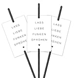 50 Wunderkerzen Etiketten I Lass Liebe Funken sprühen I Schlichtes Herz-Motiv I Gastgeschenk I für den besonderen Tag I Stilvoll I Hochzeit I dv_1099