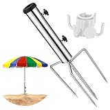 AROMUJOY Sonnenschirmständer mit Rasendorn, Erdspieß Sonnenschirm, Rasendorn für Sonnenschirm, Ständer Erdspieß Ø22-32mm