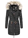 Navahoo Damen Winter Steppmantel Paula Schwarz Gr. L