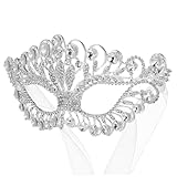 Alipis Elegante Rhinestone Maske Für Frauen Glitzernde Karnevalsmaske Aus Mit Diamanten Für Festlichkeiten Und Maskenbälle Farbband Zufällig