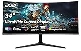 Acer Nitro XZ342CU V3 Gaming Monitor 34 Zoll (86 cm Bildschirm) UWQHD, VA, 180Hz DP, 100Hz HDMI, 4ms(GTG), DP 1.4, 2xHDMI 2.0, Curved, höhenverstellbar, FreeSync Premium
