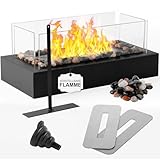 NEU! Ceblish Tischkamin [3h Brenndauer] | Tischfeuer Set für Indoor&Outdoor | Ethanol Kamin mit Einstellbare Flamme und 4-Fach-Sicherheitsglas | Bioethanol Tischkamin | Balkon Deko