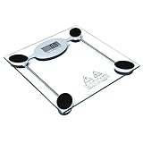 KICHOUSE Digitale Personenwaage aus Tempered Glass mit Hochpräzisions Sensoren Transparent Geeignet für Badezimmer und Fitness Sofortige Gewichtsanzeige