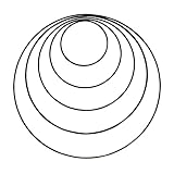 Rayher Metallringe überzogen, sortiert, 5 Stück, 10 bis 30cm, 3mm dick, schwarze Farbe, für Traumfänger, Dekorationen, kreative Arbeiten, Floristik, 25211616