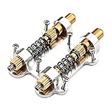 CORHAD 1 Satz Brücken-Doppelstabgerät gitarren ersatzteile gitarren werkzeug Gitarrenbrücke Sattel Set Gestell Tremolo Bass Ersatzteile für Gitarren Gitarren-Ersatzbrücken Metall Golden