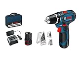 Bosch Professional 12V System Akku Bohrschrauber GSR 12V-15 (inkl. 2x GBA 2.0Ah, Ladegerät, 39tlg.-Zubehör-Set, Werkzeugtasche) - Amazon Exclusive