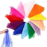 Hhaoysogd 12 Stück Jongliertücher, 60 x 60cm Bunte Tücher, Chiffontücher Gymnastiktücher, Tanz Tücher, Seidentücher für Kindergarten Kindershow Sensorisches Jonglieren Tanzen Zirkus, Spieltücher
