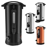 Eikuavons Glühweinkocher 10L Schwarz | 1800W Heißgetränkeautomat mit Thermostat 30–100°C, Überhitzungsschutz, Wasserstandsanzeige & Tropfhahn | Heißgetränkespender für Glühwein & Tee, Schwarz