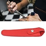 Exquisite Scherenbeutel Waschbare PU -Leder -Lagerhalter für Frisewerkzeuge weiß (Rot)