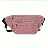 XYNM Schultertasche Damen 1pc Cord Fanny Pack Herbst Und Winter Nette Umhängetasche Brust Tasche Eine Vielzahl Rucksack Möglichkeiten-Hellrosa