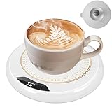 Kaffeetassenwärmer,Smart Schreibtisch Tassenwärmer,Intelligenter Kaffeewärmer mit Auto-Aus,Tassenwärmer mit 3 Temperatureinstellungen,Smarter Kerzenwärmer,Büro Gadgets Kaffee Geschenk,Weiß