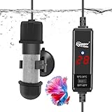 hygger Aquarium Heizung 10W, Aquarium Heizstab einstellbar Aquariumheizer, 15-34°C, Digital Aquariumheizer mit Temperatur Controller, für Salzwasser und Süßwasser Fischtanks Schildkröte Tank 5-20L