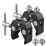 Homeet 2 Stück Super Clamp Stativ Klemme mit 1/4 und 3/8 Gewinde Schraube Adapter, Kamera Halterung Klemme Artikuliert Universal Magic Arm für Kameras, Flash Light, Stativ, LCD/DV Monitor, LED Lights