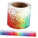 PEPLAYTAL Abziehbare Farbenfrohe Bulletin board bordüre mit Welligem Muster Breit Selbstklebender Widerstandsfähiger Randaufkleber für Klassenzimmer Bürodekoration