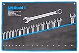 SW-Stahl 00193L Gabelringschlüsselsatz 10-32 mm gekröpft, 16-teilig I Maulschlüssel-Set I Ringschraubenschlüssel I Doppel-Schraubenschlüssel I Ringmaulschlüssel I Gabelschlüssel-Satz I Ringschlüssel