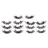 7 Paare Farbige Flauschige Wimpern Kunstwimpern für Damen Voluminöse und Gekräuselte Falsche Wimpern für Besondere Anlässe