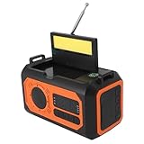 Gonetre 12000 -mAH Notfallwetter Radio Solar Hand Kurbel Radio Taschenlampe Lesen Lampphone Tragbares Radio AM FM NOAA Radio für Notfälle Im Freien Orange ABS 155.5x80x86mm