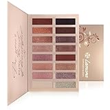 Beste Lidschatten Palette Nudetöne - Vegane Augenpalette - Eyeshadow Make Up Kosmetik - 16 Hochpigmentierte Warme Natürliche Farben in Matt + Schimmer + Glitzer - Lamora Exposed