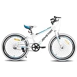 JOYSTAR Lubbock 24 Zoll Kinderfahrrad für Jungen & Mädchen im Alter von 9-13 Jahren Hardtail Mountainbike für Kinder mit 1-Gang,Weiß