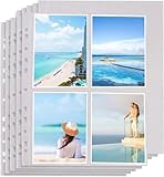 100 Stück Fotohüllen DIN A4,Transparent Postkartenhüllen, 4 Fach Geteilt Fotosichthüllen,Kleine Klarsichtfolien, Karten & Fotohüllen für Familien, Hochzeits (10.8 x 15.2 cm)